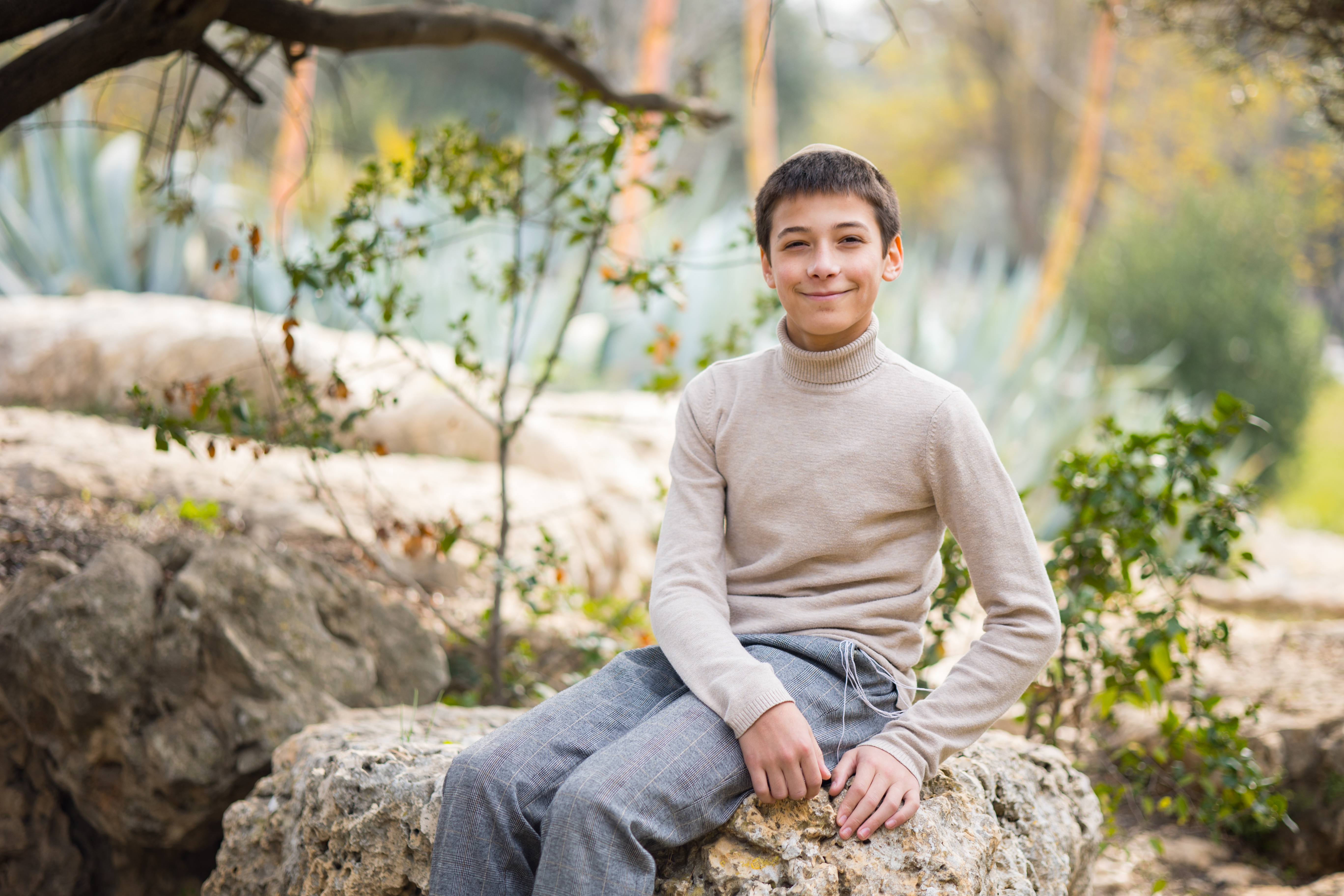 A young boy in an outdoor portrait